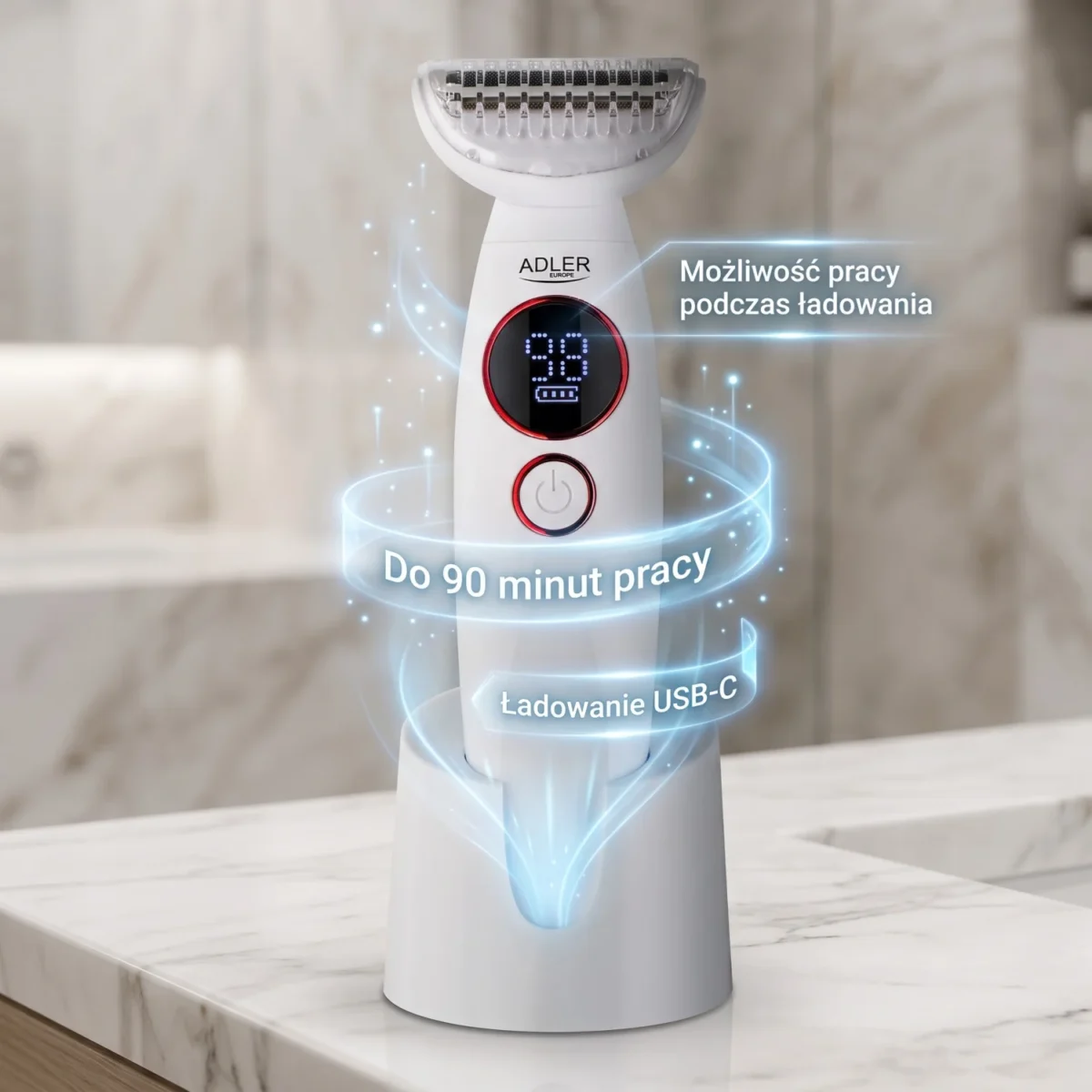 Тример жіночий Adler AD 2975 6-в-1 з IPX7 та USB-C - Зображення 20