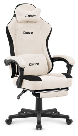 Геймерське комп'ютерне крісло Cabro C510 Ecru замша