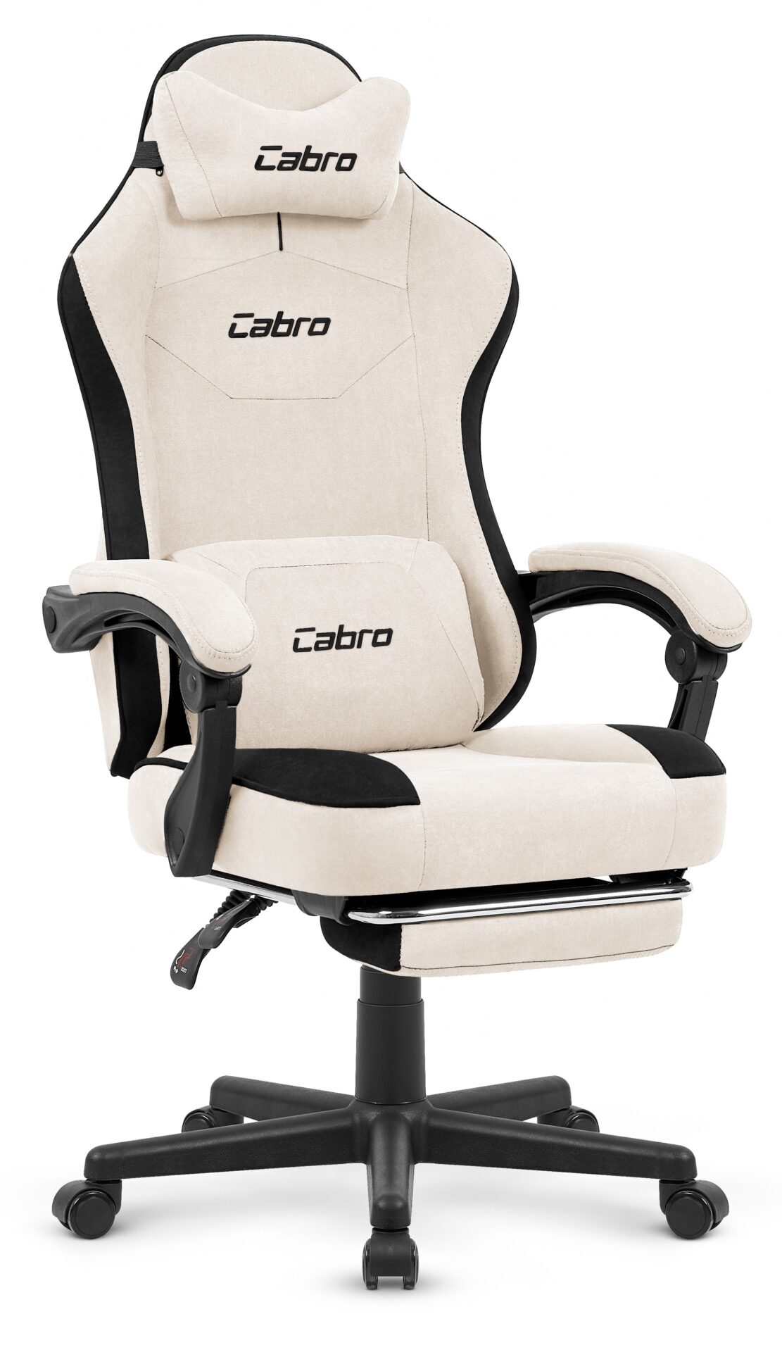 Fotel-gamingowy-Cabro-C510-Ecru-Tkanian-Zamszowa Геймерське комп'ютерне крісло Cabro C510 Ecru замша - Зображення 1