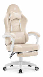 Геймерське комп'ютерне крісло Hell's Chair HC-1015 Beige оксамит