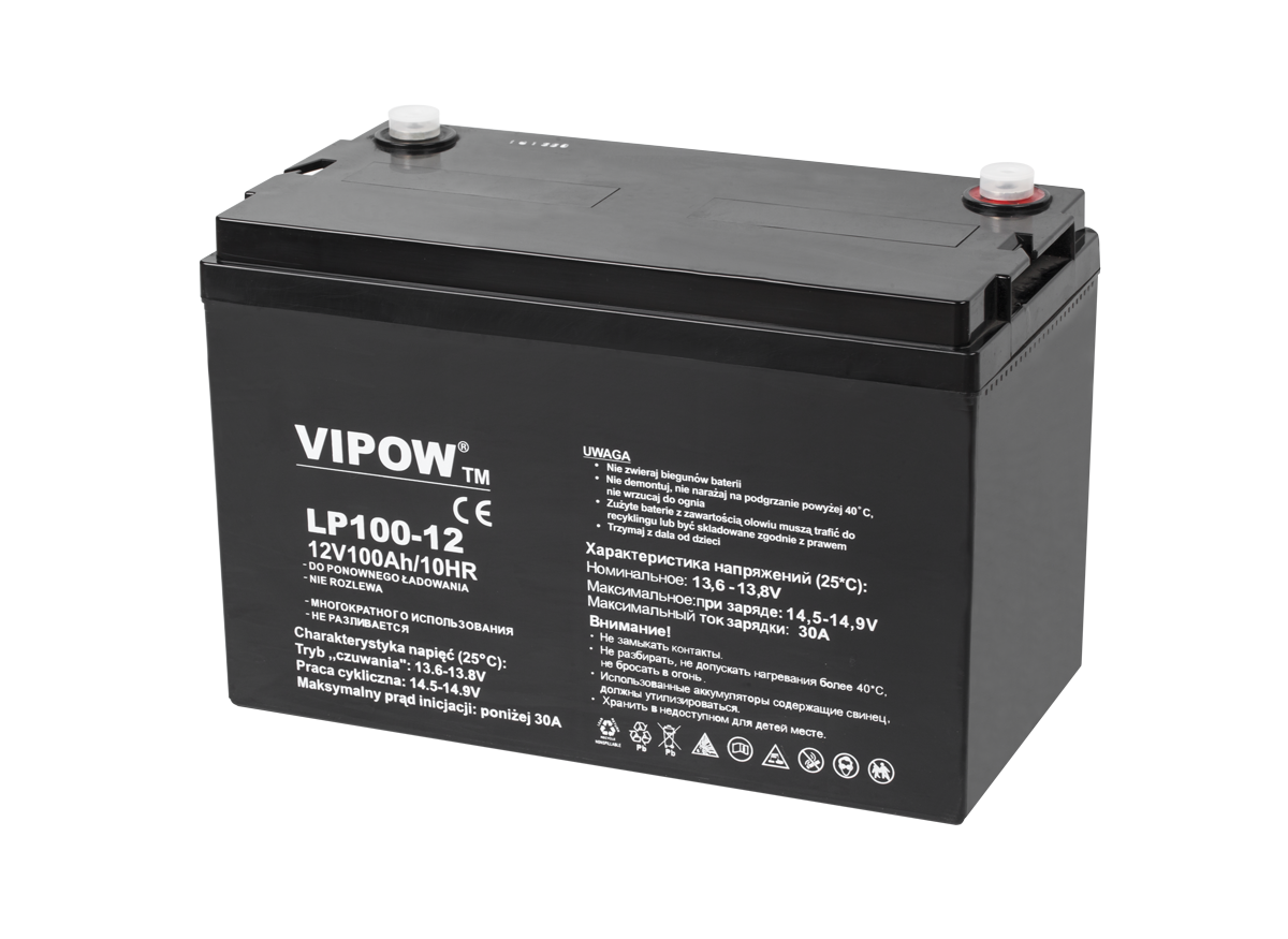 photo_741800 Гелевий акумулятор Vipow BAT0225 акумуляторна батарея 12В 100Ah - Зображення 1
